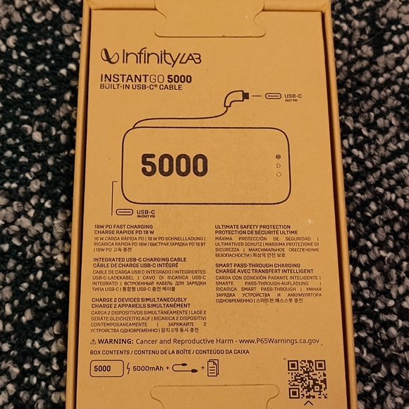 NWT! INFINITY LAB Instant Go 5000 Powerbank - Picture 4 of 9